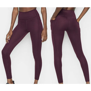 Victoria's Secret | Plum Purple with Gold Logo Studio 7/8 High Rise Leggings